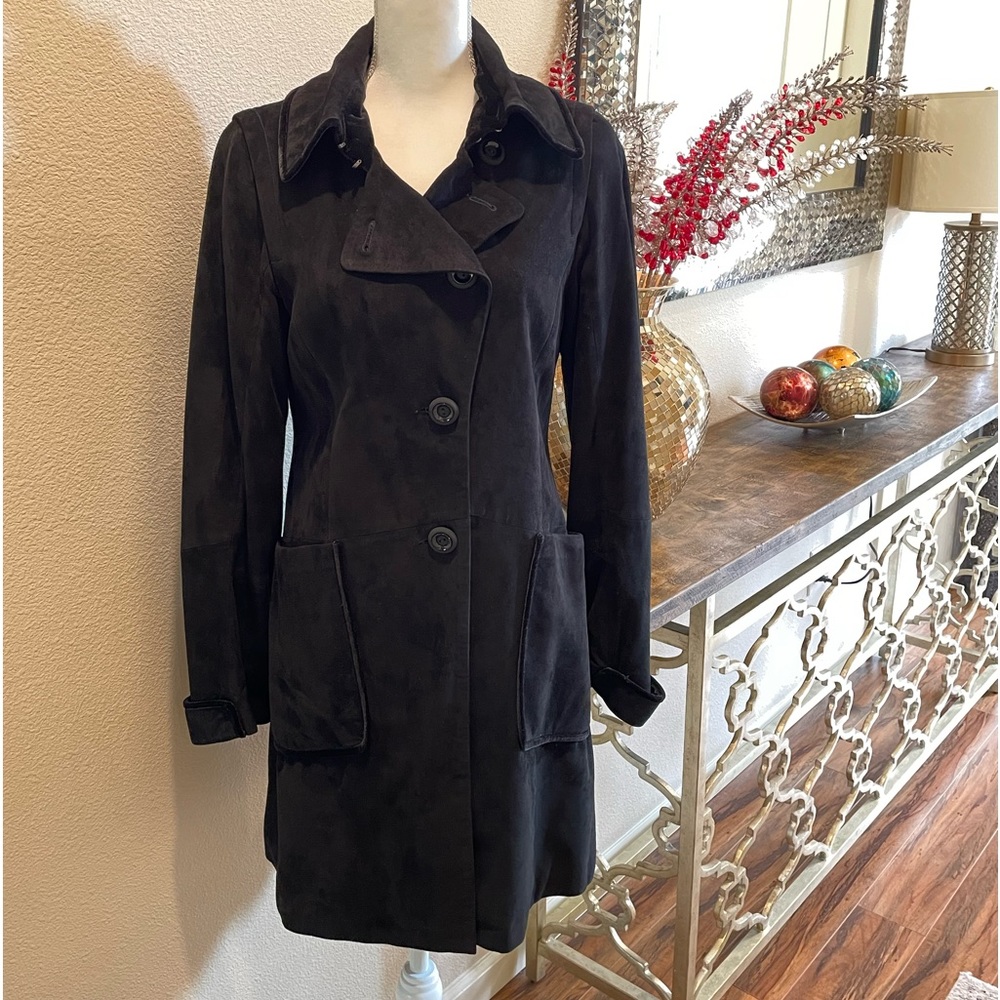 Giorgio Rotti genuine leather black coat